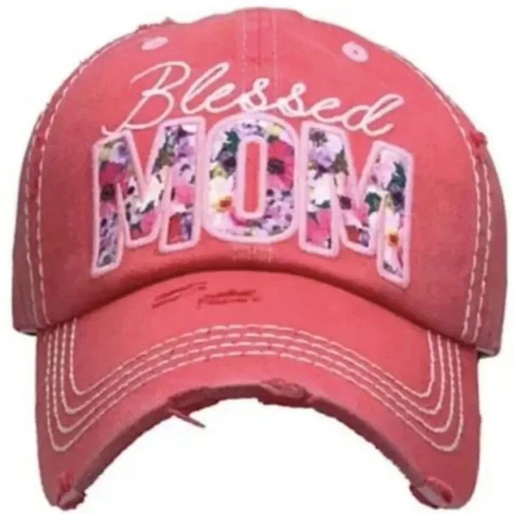 Ladies Pink Blessed Mom Baseball Hat